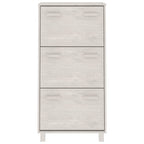 Scarpiera HAMAR Bianca 59,5x35x117 cm in Legno Massello di Pino