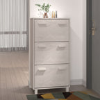 Scarpiera HAMAR Bianca 59,5x35x117 cm in Legno Massello di Pino