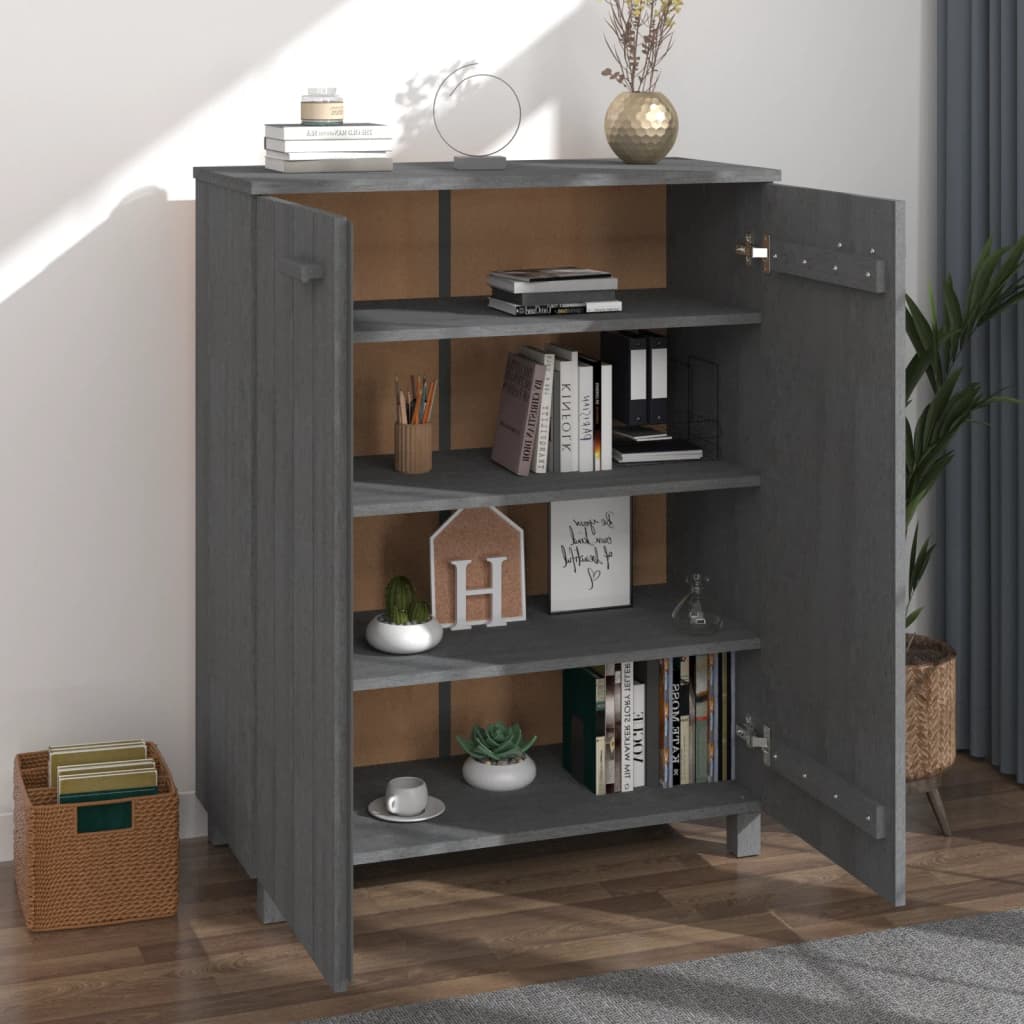 Scarpiera HAMAR Grigio Scuro 85x40x108 cm in Legno di Pino