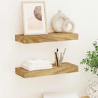Mensole da Parete 2 pz 40x15x4 cm in Legno Massello di Teak