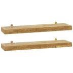 Mensole da Parete 2 pz 60x15x4 cm in Legno Massello di Teak