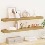 Mensole da Parete 2 pz 90x15x4 cm in Legno Massello di Teak