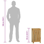 Cesto del Bucato 35x25x60 cm in Legno Massello di Teak
