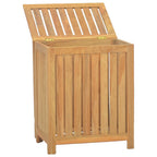 Cesto del Bucato 50x35x60 cm in Legno Massello di Teak