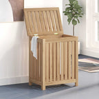 Cesto del Bucato 50x35x60 cm in Legno Massello di Teak