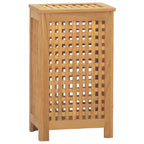 Cesto del Bucato 35x25x60 cm in Legno Massello di Teak