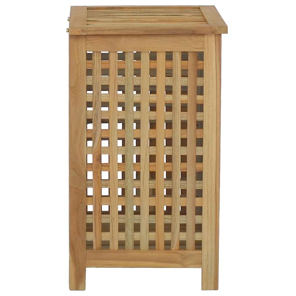 Cesto del Bucato 50x35x60 cm in Legno Massello di Teak