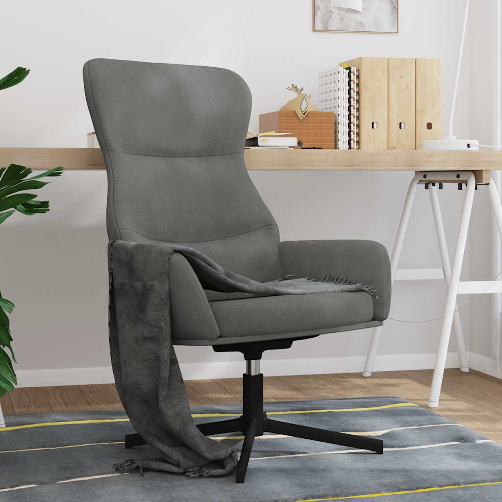 Sedia Relax Grigio Scuro in Velluto