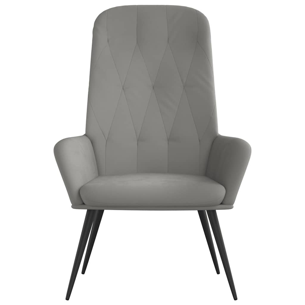 Sedia Relax Grigio Chiaro in Velluto