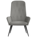 Sedia Relax Grigio Chiaro in Velluto