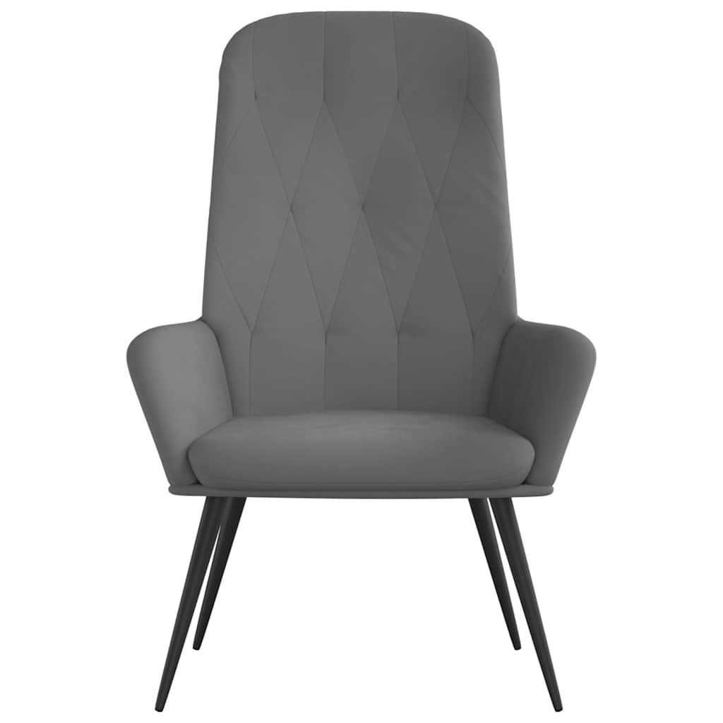 Sedia Relax Grigio Scuro in Velluto