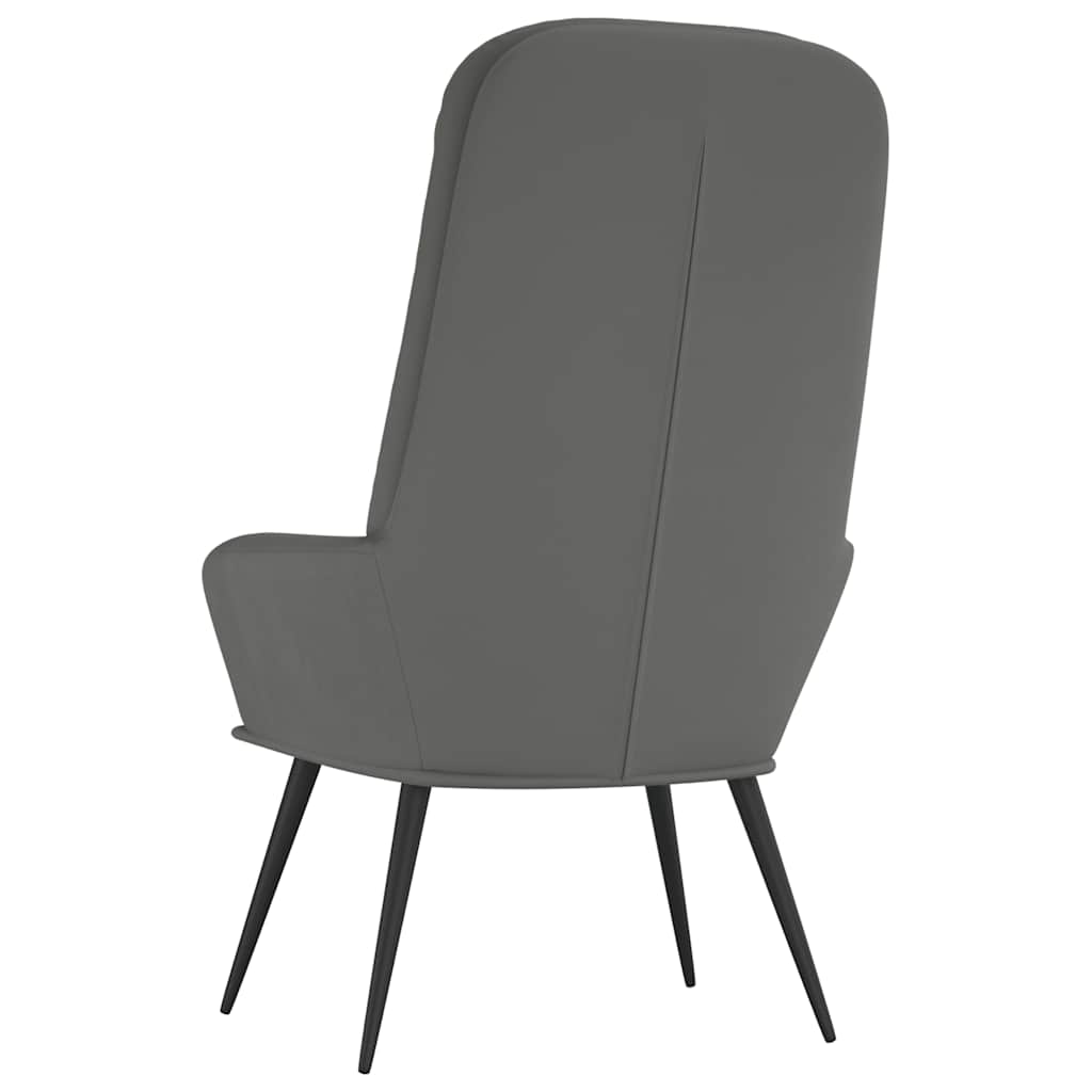 Sedia Relax Grigio Scuro in Velluto
