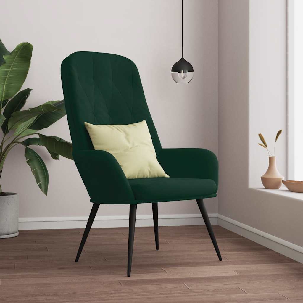 Sedia Relax Verde Scuro in Velluto