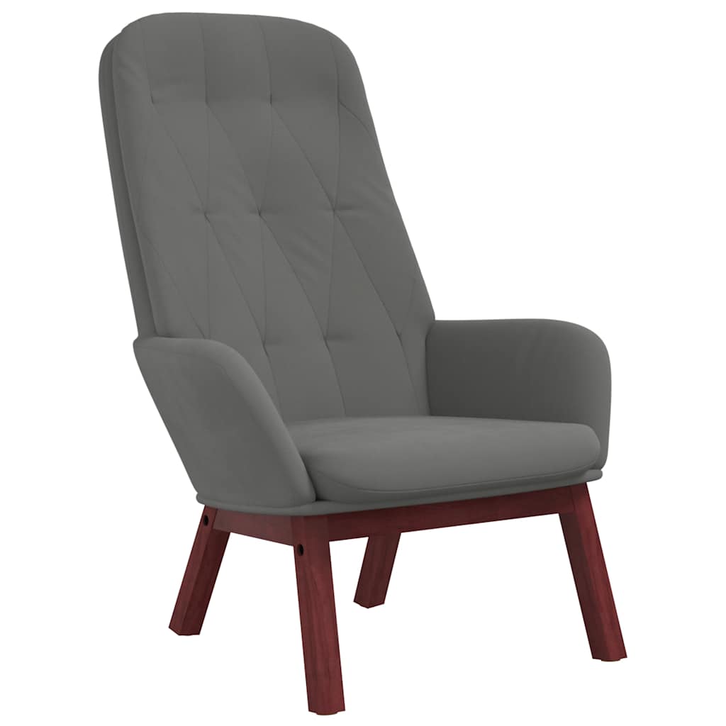 Sedia Relax Grigio Scuro in Velluto