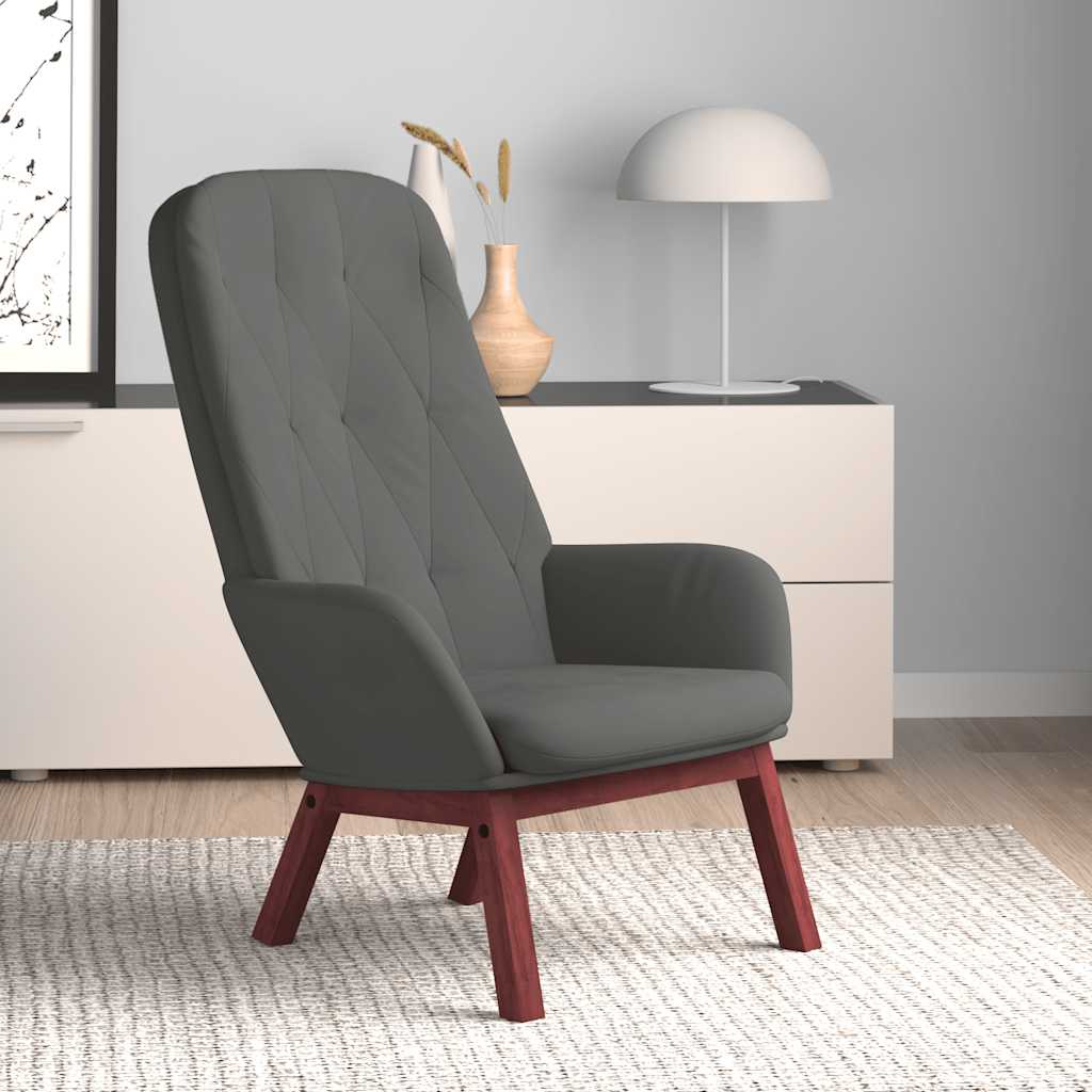 Sedia Relax Grigio Scuro in Velluto