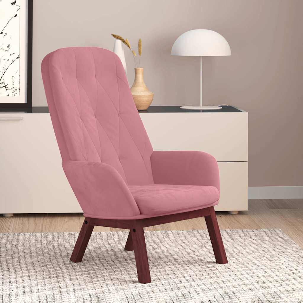 Sedia Relax Rosa in Velluto