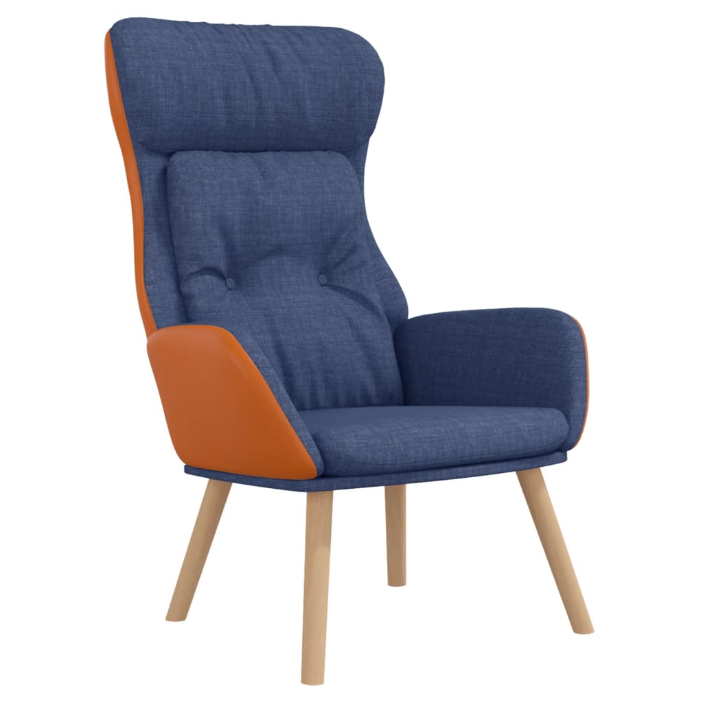 Poltrona Rilassante Blu in Tessuto e PVC