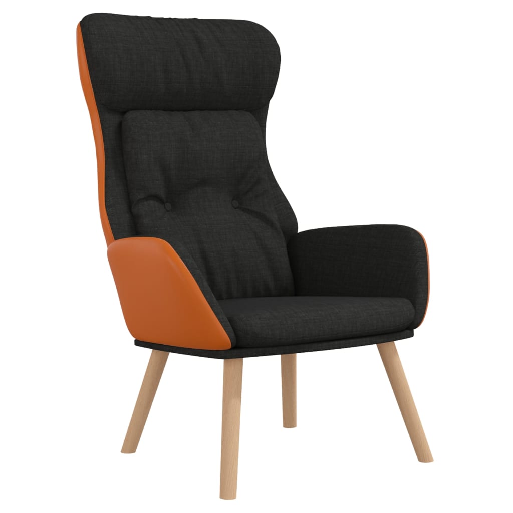 Poltrona Rilassante Nera in Tessuto e PVC