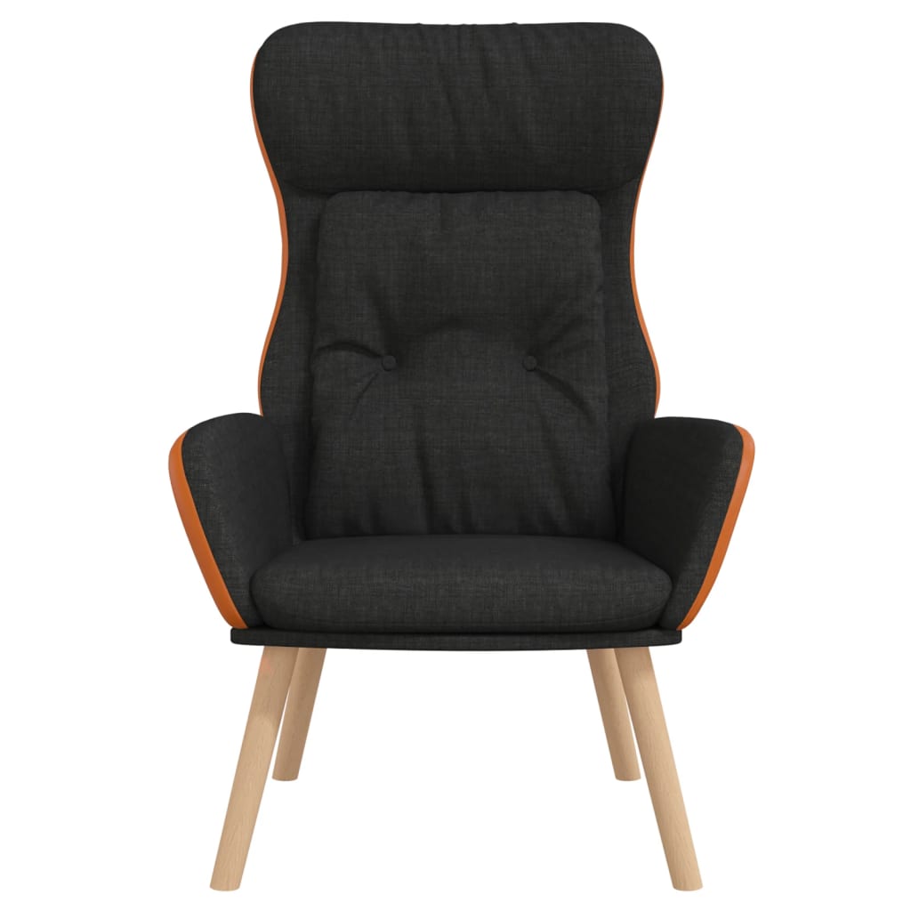 Poltrona Rilassante Nera in Tessuto e PVC