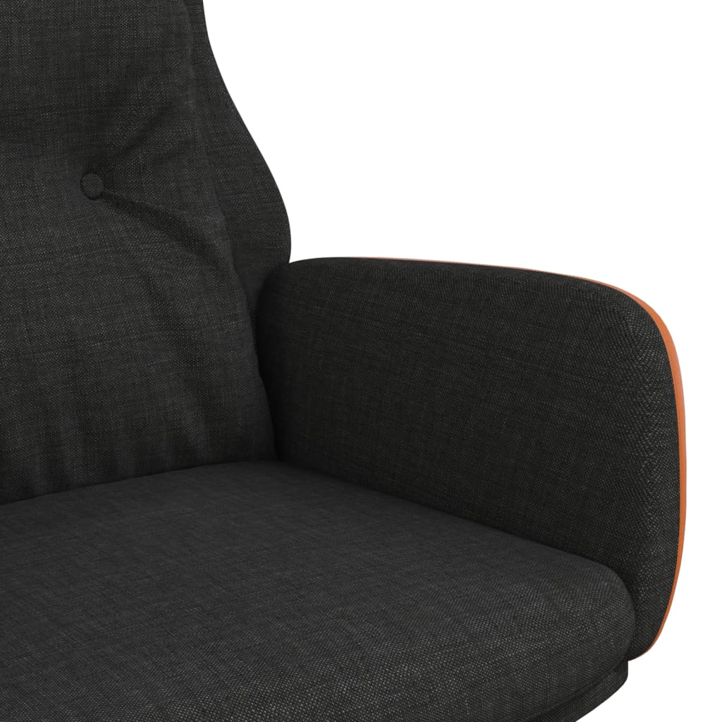 Poltrona Rilassante Nera in Tessuto e PVC