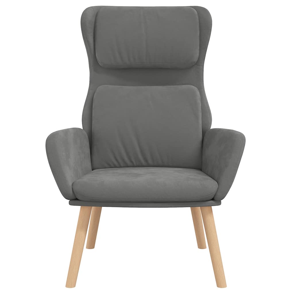 Sedia Relax Grigio Scuro in Velluto