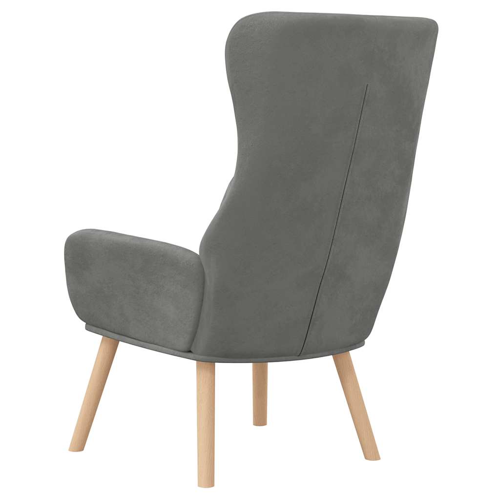 Sedia Relax Grigio Scuro in Velluto