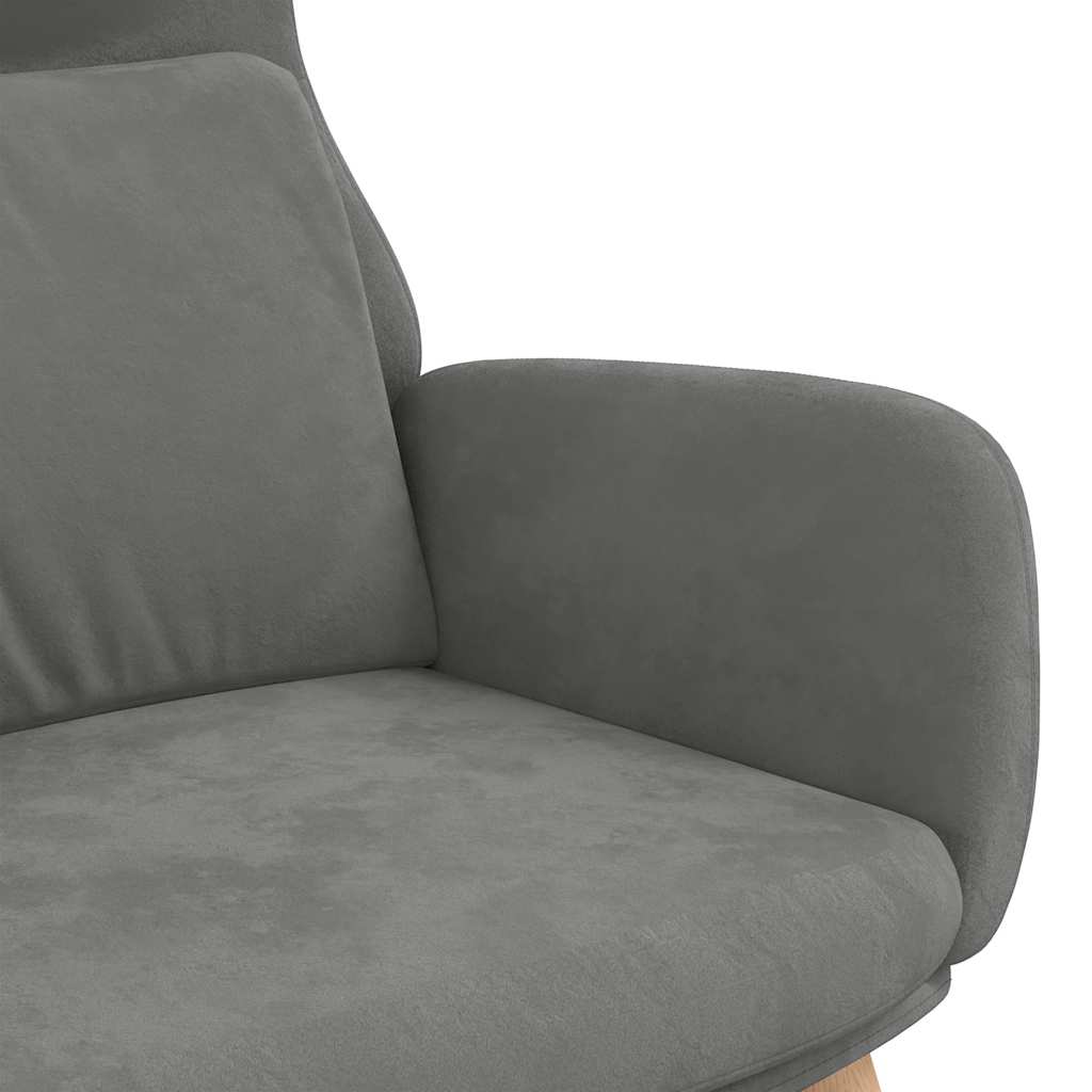 Sedia Relax Grigio Scuro in Velluto