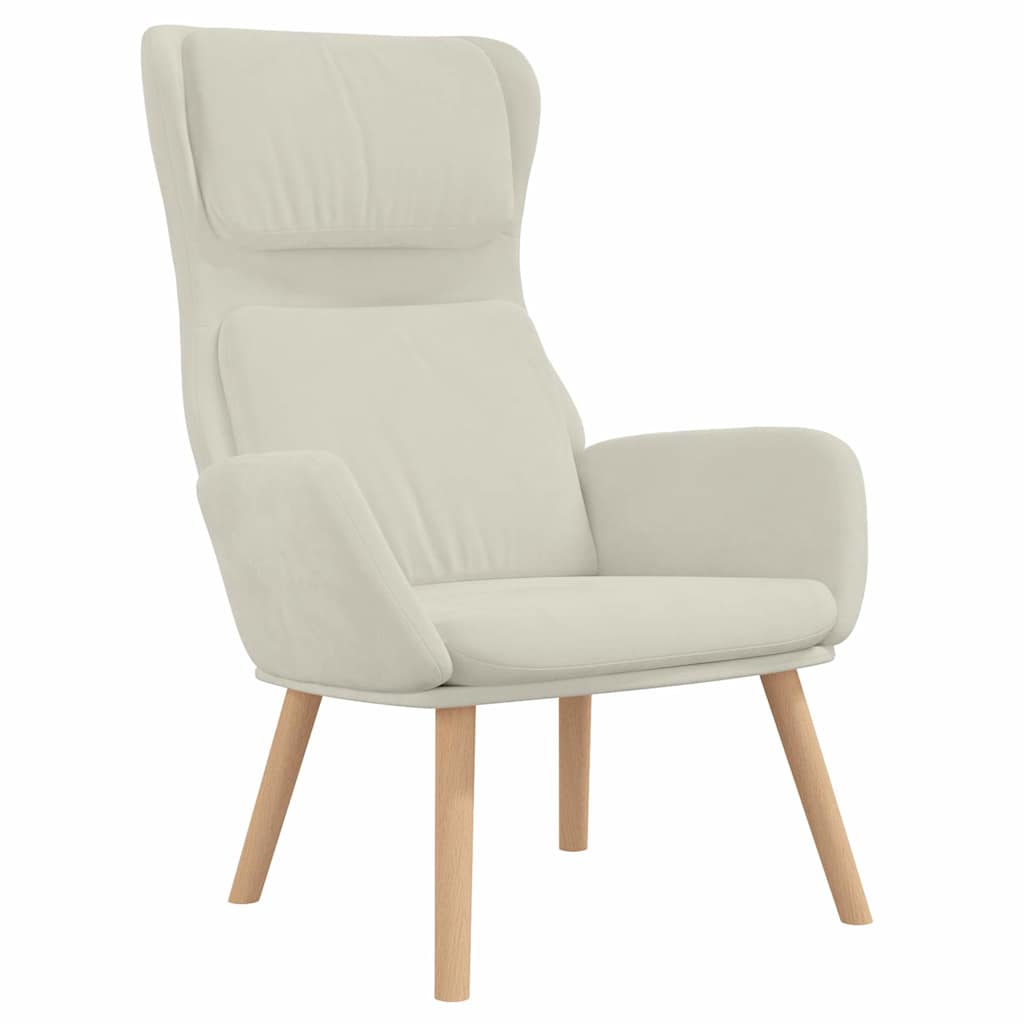 Sedia Relax Bianco Crema Velluto