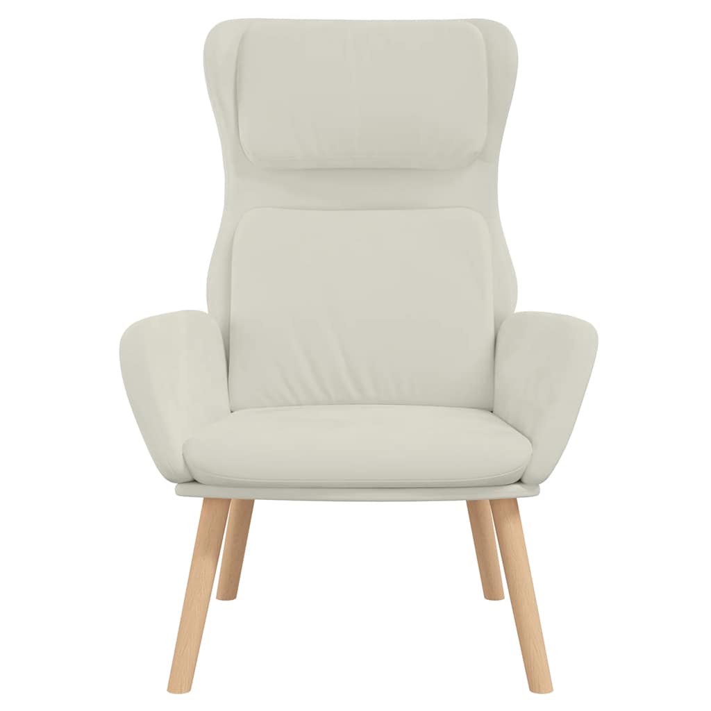Sedia Relax Bianco Crema Velluto
