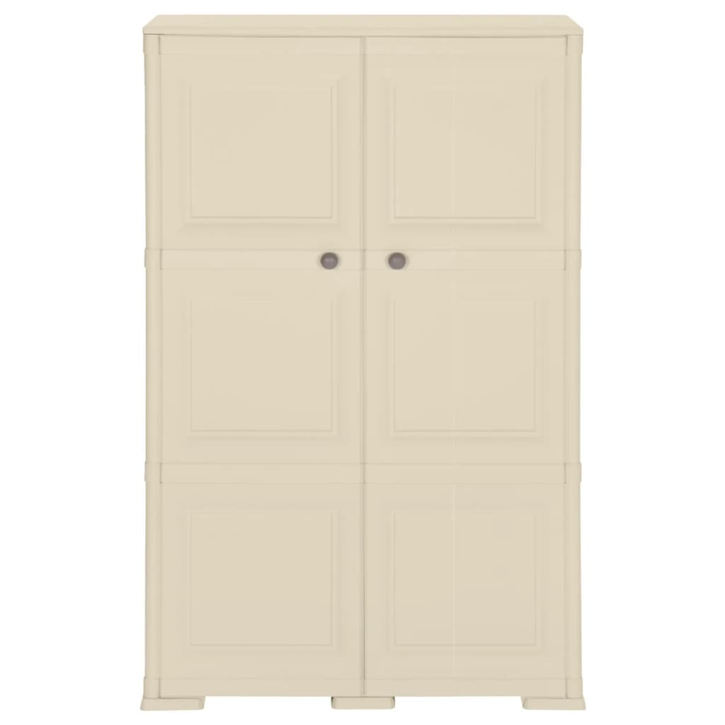 Armadietto in Plastica 79x43x125 cm Effetto Legno Bianco Angora