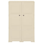 Armadietto in Plastica 79x43x125 cm Effetto Legno Bianco Angora