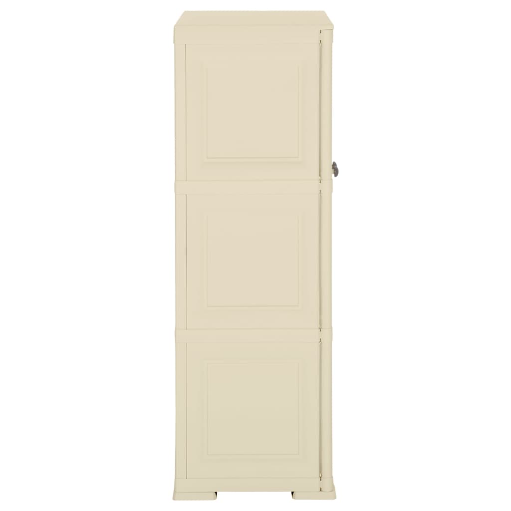 Armadietto in Plastica 79x43x125 cm Effetto Legno Bianco Angora