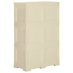 Armadietto in Plastica 79x43x125 cm Effetto Legno Bianco Angora