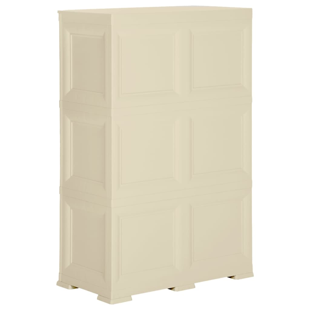 Armadietto in Plastica 79x43x125 cm Effetto Legno Bianco Angora