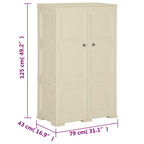 Armadietto in Plastica 79x43x125 cm Effetto Legno Bianco Angora