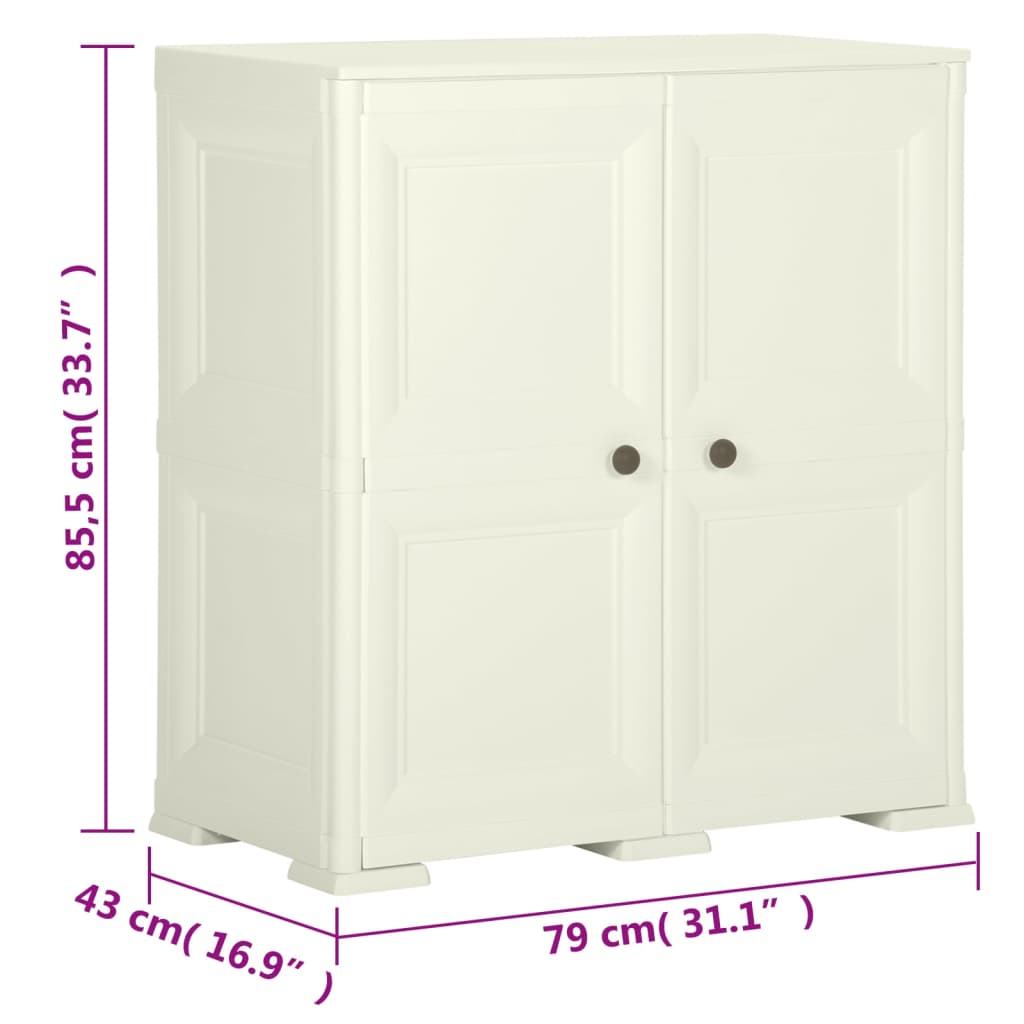 Armadietto in Plastica 79x43x85,5 cm Effetto Legno Vaniglia