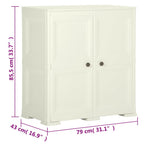 Armadietto in Plastica 79x43x85,5 cm Effetto Legno Vaniglia