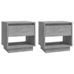 Comodini 2 pz Grigio Cemento 45x34x44 cm in Truciolato