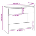 Tavolo Consolle Rovere Sonoma 89x41x76,5 cm in Acciaio