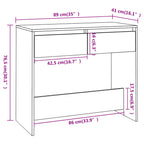 Tavolo Consolle Grigio Cemento 89x41x76,5 cm in Acciaio