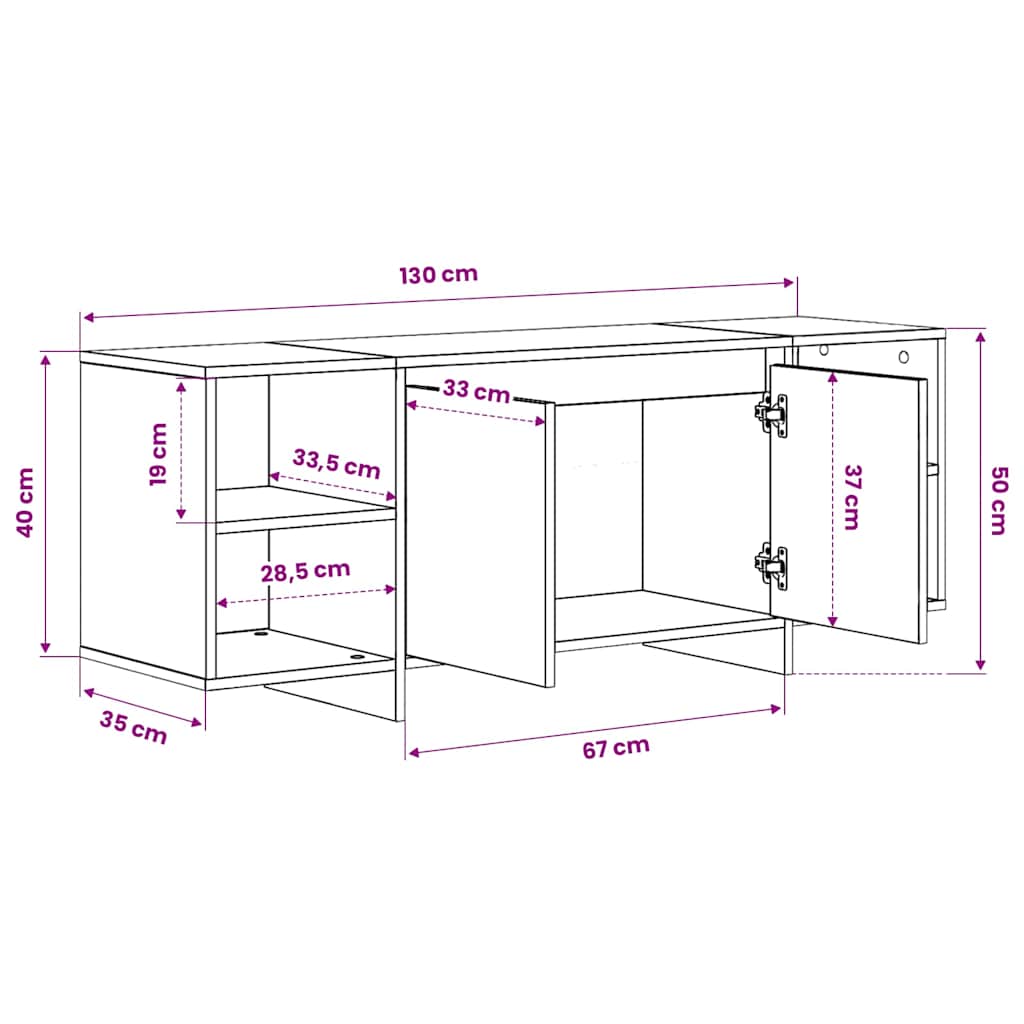 Mobile Porta TV Bianco 130x35x50 cm in Truciolato