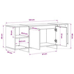 Mobile TV Grigio Cemento 130x35x50 cm in Truciolato