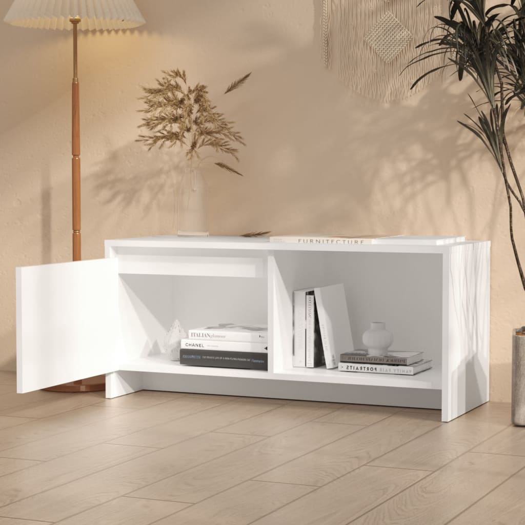 Mobile Porta TV Bianco 90x35x40 cm in Legno Multistrato