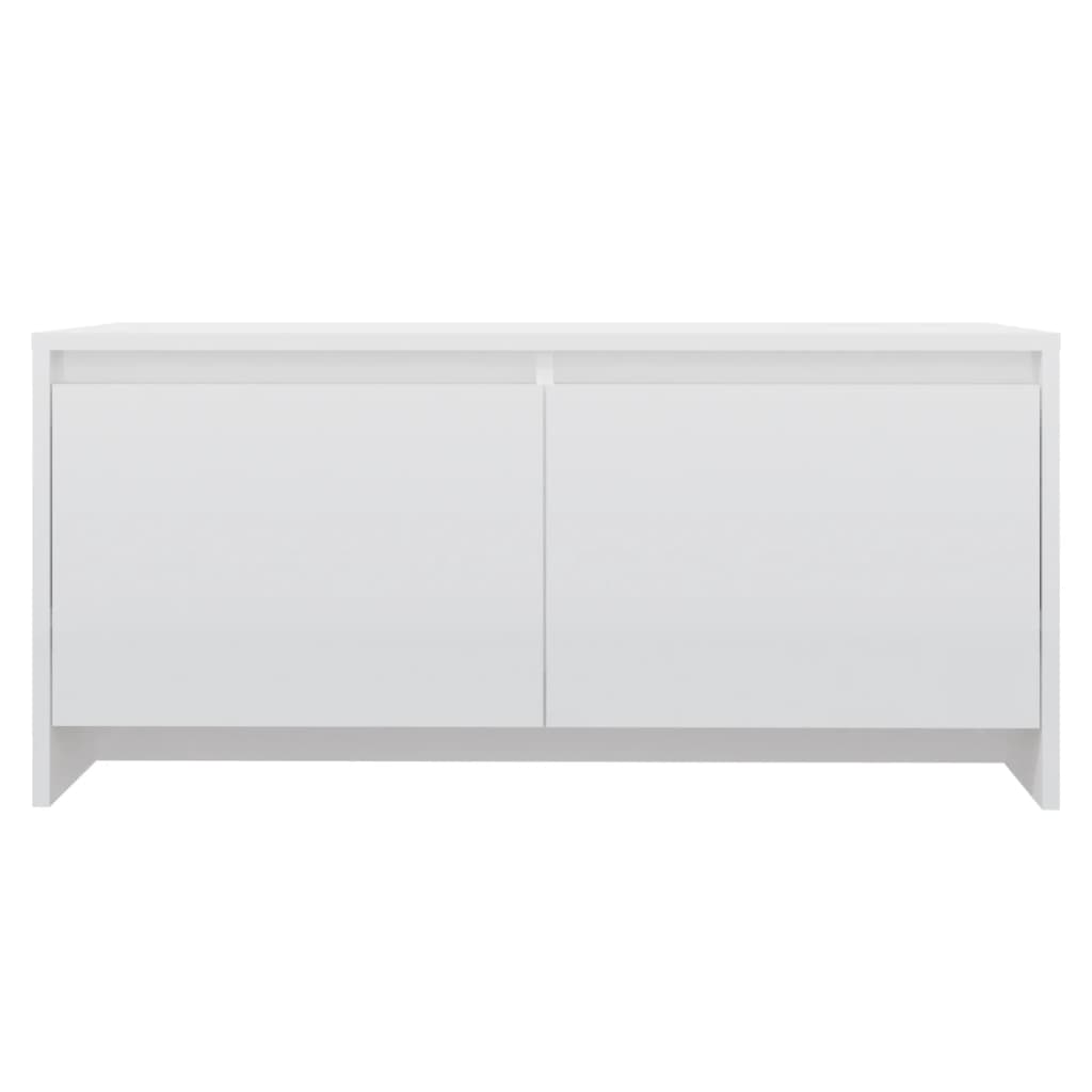 Tavolino da Salotto Bianco Lucido 90x50x41,5 cm in Truciolato