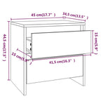 Comodino Bianco 45x34,5x44,5 cm in Legno Ingegnerizzato