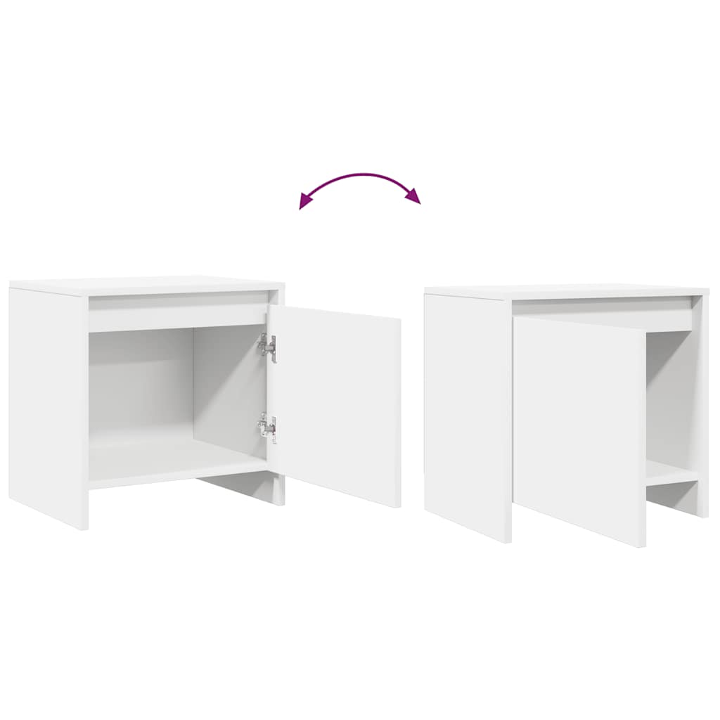 Comodino Bianco 45x34x44,5 cm in Truciolato