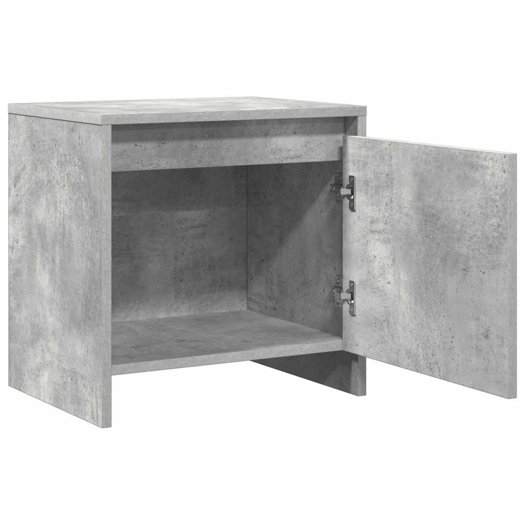 Comodino Grigio Cemento 45x34x44,5 cm in Truciolato