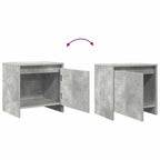 Comodino Grigio Cemento 45x34x44,5 cm in Truciolato