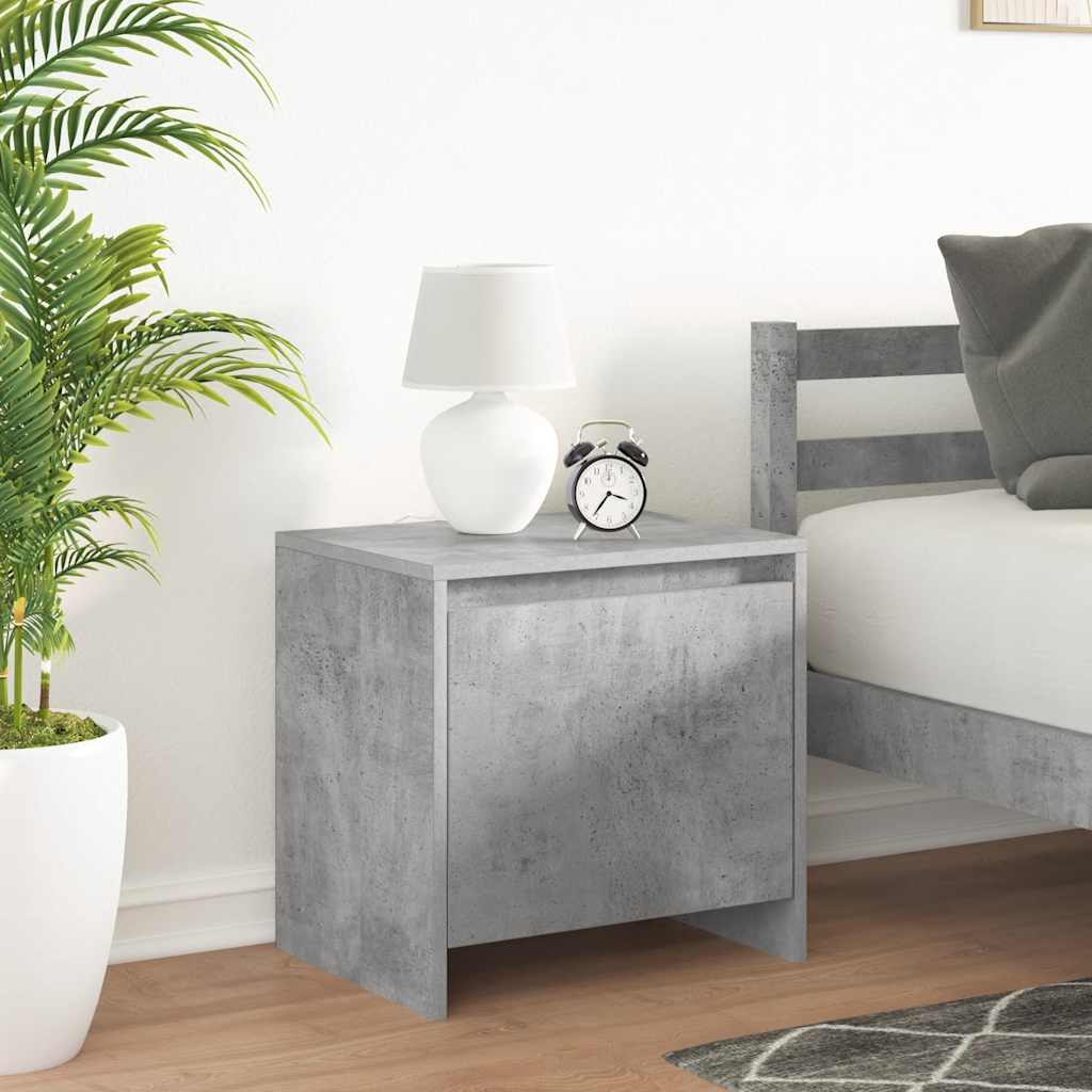 Comodino Grigio Cemento 45x34x44,5 cm in Truciolato