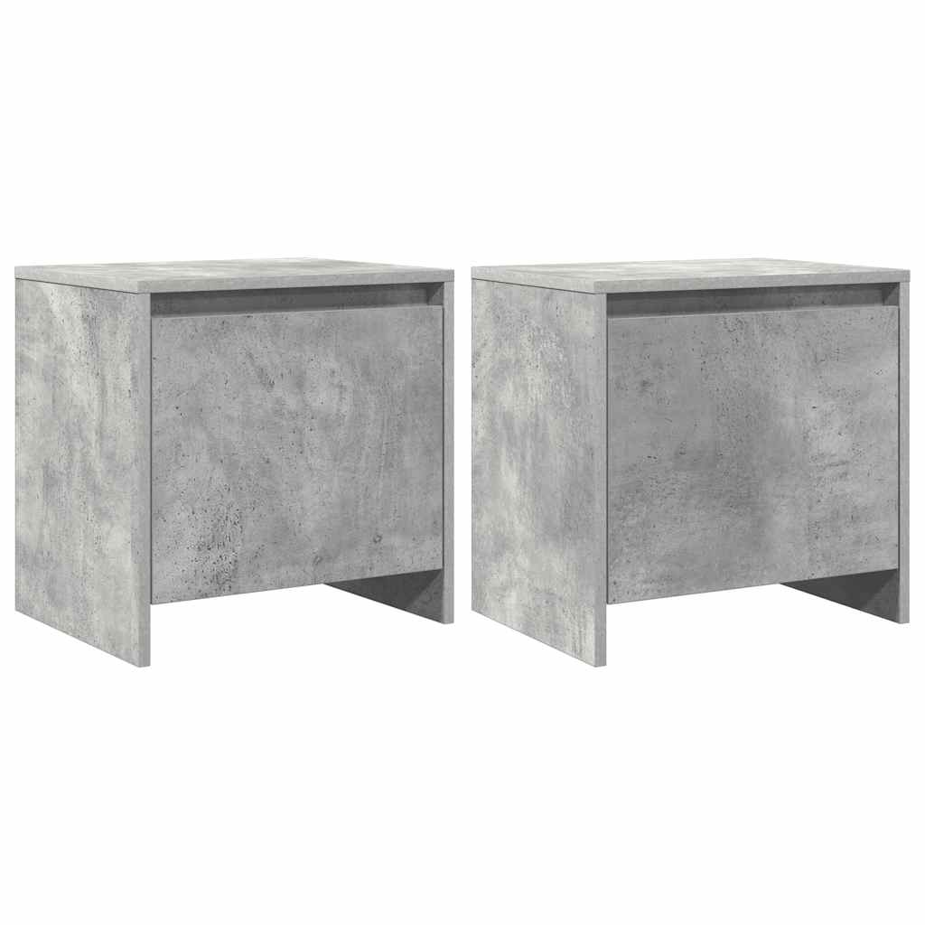 Comodini 2 pz Grigio Cemento 45x34x44,5 cm in Truciolato